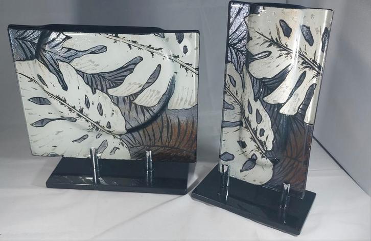 3 decoratieve keramiek vazen, Antiek en Kunst, Kunst | Designobjecten, Ophalen of Verzenden