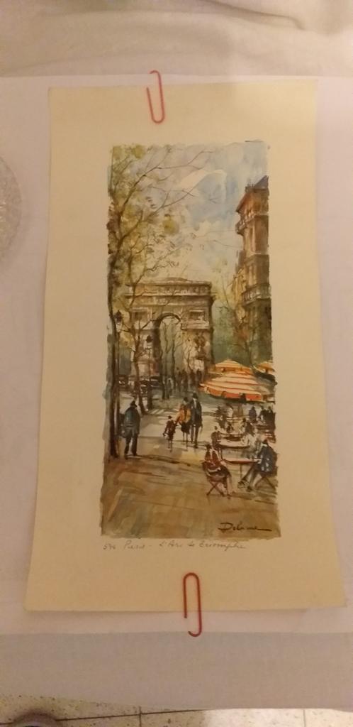 Paris Arc de Triomphe lithographie Delarue Lucien, Antiquités & Art, Antiquités | Livres & Manuscrits, Enlèvement ou Envoi