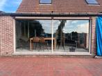 Houten Meranti raam L 430cm H 195cm dubbel glas, Tuin en Terras, Overkappingen, Ophalen, Gebruikt