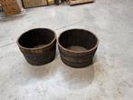 2 halve vaten, Tuin en Terras, Bloempotten, Ophalen of Verzenden, Zo goed als nieuw