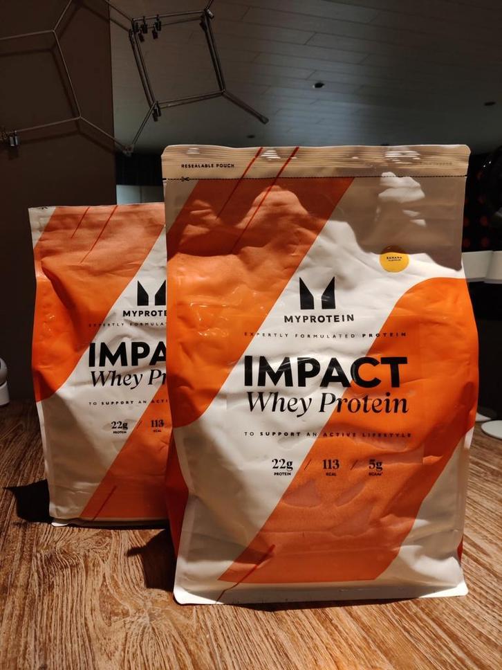 MyProtein- Impact Whey Proteïnen 2x 2,5kg Banaan, Sport en Fitness, Gezondheidsproducten en Wellness, Nieuw, Ophalen