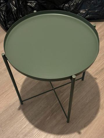 IKEA GLADOM Bijzettafel met donkerkaki groen blad 45x53 cm beschikbaar voor biedingen
