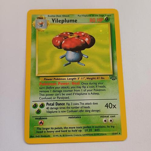 Pokémon Vileplume Holo Jungle 15/64, Hobby en Vrije tijd, Verzamelkaartspellen | Pokémon, Zo goed als nieuw, Losse kaart, Foil