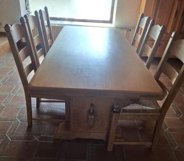 une table et 6 chaises en chêne massif (caligène), Enlèvement