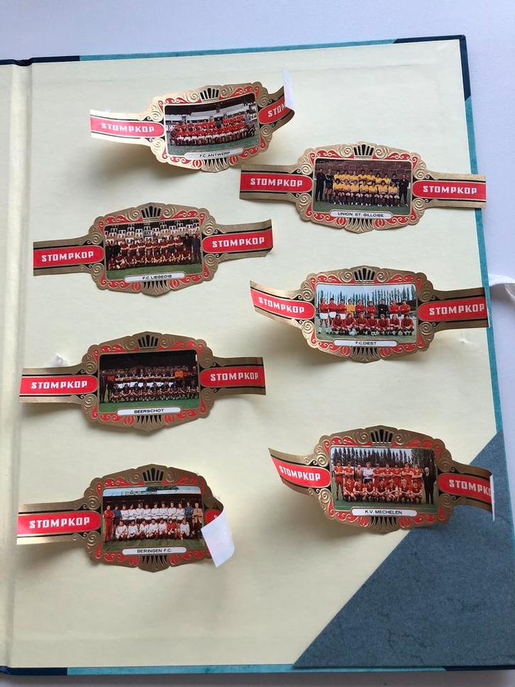 Cigarenbandjes voetbalclubs Stompkop, Verzamelen, Rookartikelen, Aanstekers en Luciferdoosjes, Zo goed als nieuw, Sigarenbandjes