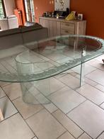 Ovale kristallen eettafel , design object, Huis en Inrichting, Ophalen, Gebruikt, 100 tot 150 cm, 200 cm of meer