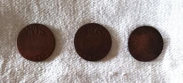 3 munten 1 sol Frankrijk 1790 – 1791 – 1794 LUDOV XVI  beschikbaar voor biedingen