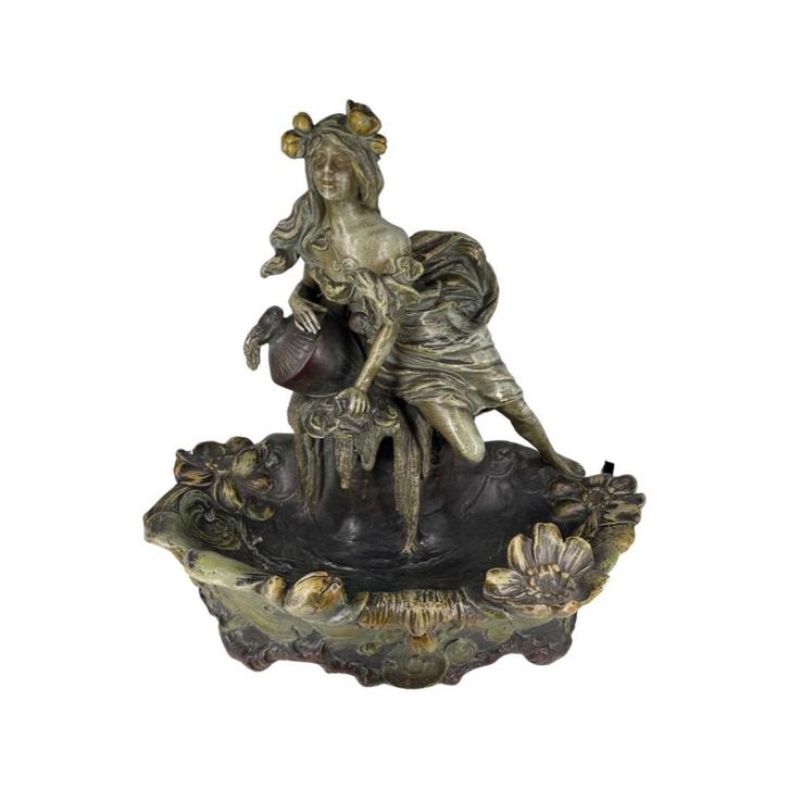 Art Nouveau sculptuur van gepatineerd gips - genummerd 62, Antiek en Kunst, Antiek | Keramiek en Aardewerk, Ophalen of Verzenden