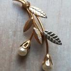 Broche décor floral 63, Comme neuf, 4 à 7 cm, Autres matériaux, Avec perle