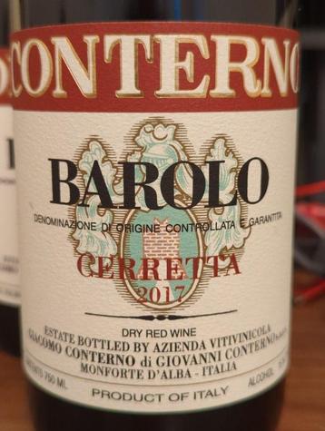 Barolo Giacomo Conterno Cerretta 2017 - RP 96 beschikbaar voor biedingen