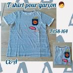 T-shirt MC pour garçon -bleu/blanc-C&A-T.158-164, Ophalen of Verzenden, Gebruikt, C&A, Jongen
