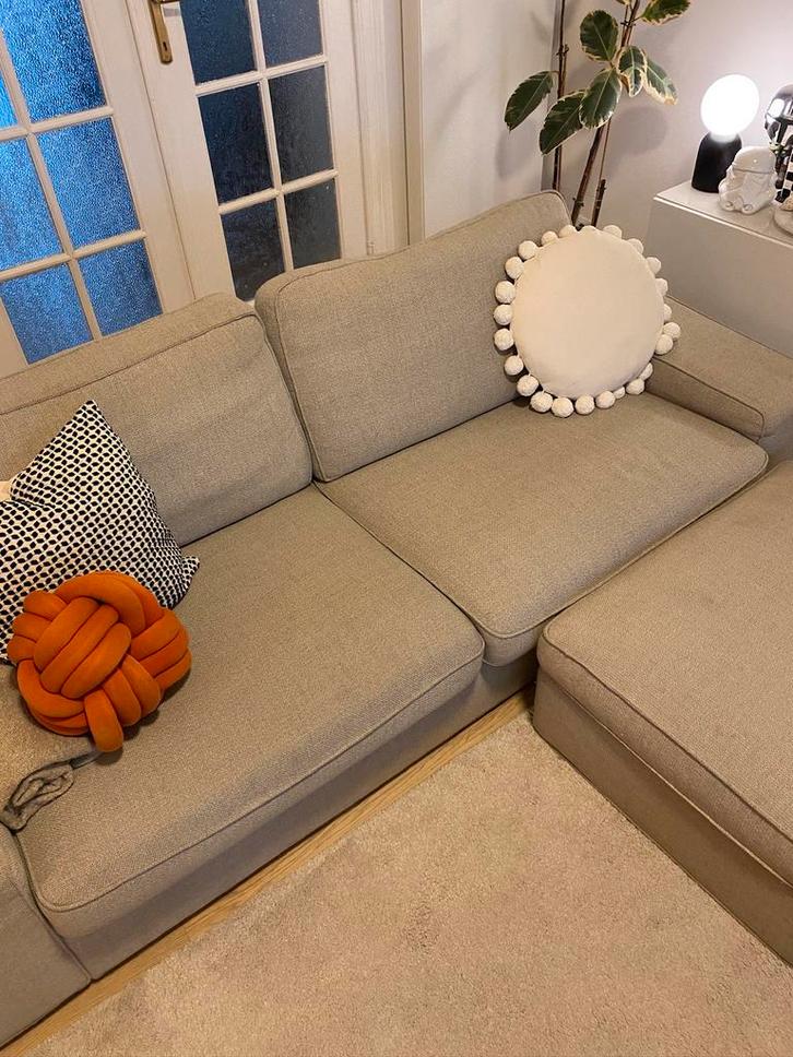 IKEA KIVIK 3-seat-sofa Gunnared Beige, Huis en Inrichting, Zetels | Zetels, Zo goed als nieuw, Rechte bank, Driepersoons, 200 tot 250 cm