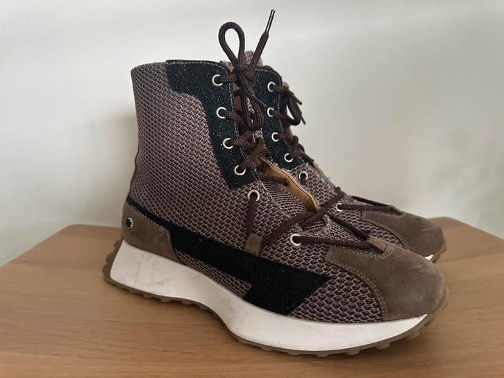 Kunoka - halfhoge laarsjes bruin/zwart/wit - maat 39, Kleding | Dames, Schoenen, Nieuw, Lage of Enkellaarzen, Bruin, Ophalen of Verzenden