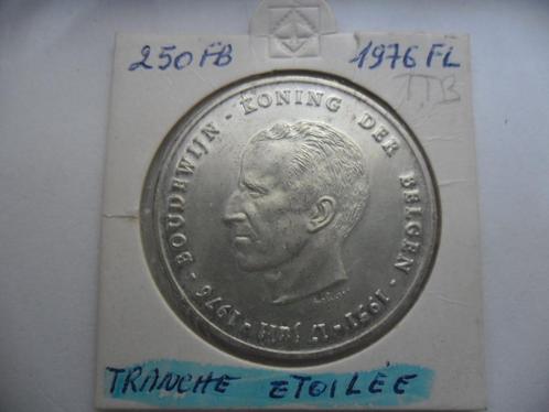 Munteenheid België 250 frank 1976 VL silver star edge QP, Postzegels en Munten, Munten | België, Losse munt, Zilver, Zilver, Verzenden