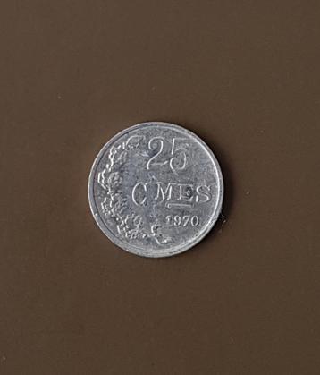 Luxemburgse munt van 25 centimes 1970 