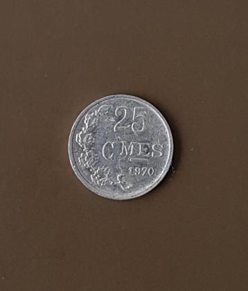 pièce de monnaie Luxembourg 25 centimes 1970, Enlèvement ou Envoi, Autres pays, Monnaie en vrac