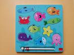 Houten magnetische puzzel hengel vissen Goula, Kinderen en Baby's, Ophalen, 10 tot 50 stukjes, Zo goed als nieuw, Van hout