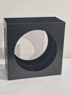 Zwarte lp vinyl bak , 34 x34 x 17 cm , space age , retro ,, Ophalen of Verzenden