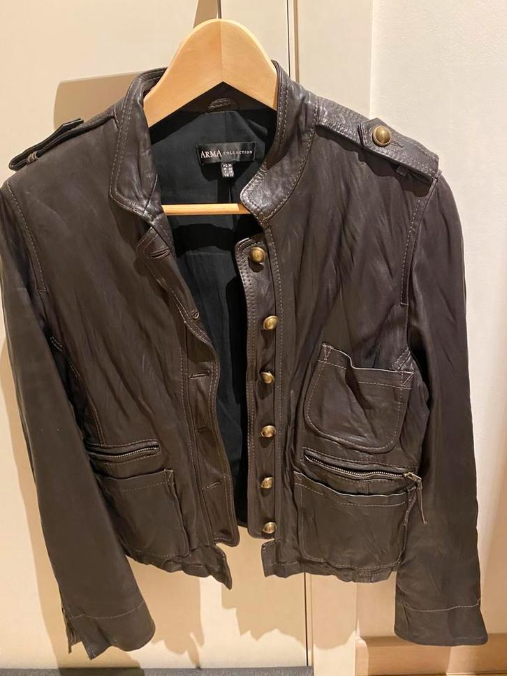 Klasse echt lederen vest (te klein), Kleding | Dames, Jasjes, Kostuums en Pakken, Zo goed als nieuw, Jasje, Maat 38/40 (M), Bruin