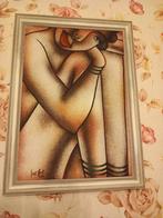 Schilderij vrouw, Verzamelen, Geboortekaartjes en Visitekaartjes, Ophalen