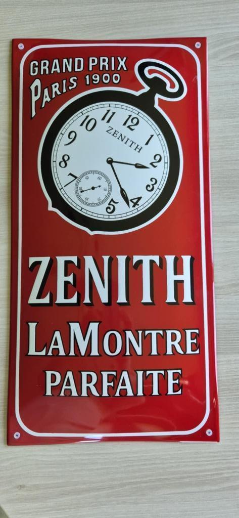 Plaque émaillée Zenith 60 cm x 30 cm bombée, Verzamelen, Merken en Reclamevoorwerpen, Ophalen of Verzenden