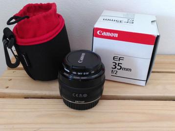 Canon EF 35mm f/2.0 + filtre + housse + boite, Enlèvement ou Envoi, Utilisé, Zoom