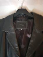 Zwart lederen herenjas, Ophalen, Oakwood, Maat 48/50 (M), Zwart