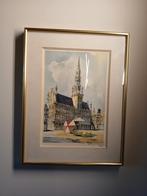 aquarel de 1988 , marché au fleurs grand place bxl, Enlèvement ou Envoi