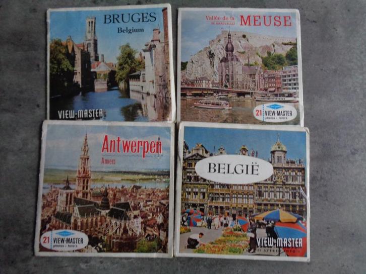 VIEW MASTER  REELS  4x3 SCHIJVEN ANTWERPEN BRUGGE ..., Antiek en Kunst, Antiek | Speelgoed, Verzenden