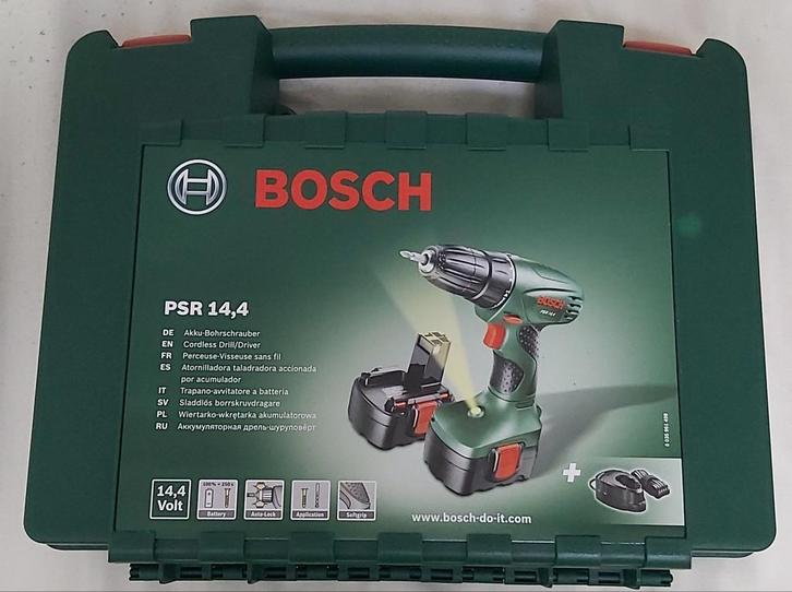 Bosch PSR 14,4 1x gebruikt. Boormachine schroefmachine, Doe-het-zelf en Bouw, Gereedschap | Boormachines, Nieuw, Boormachine, Variabele snelheid