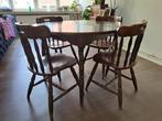 Tafel met 4 stoelen, Huis en Inrichting, Tafels | Eettafels, Ophalen, Gebruikt, Vijf personen of meer, Rond