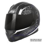 S-Line — S448 Zwartblauwe grafische integraalhelm, Motoren, Verzenden, Integraalhelm