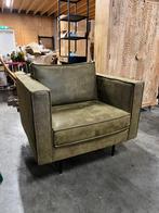 Fauteuil Woood/Bepure Olijfgroen Ecoleer in zeer goede staat, 75 à 100 cm, Enlèvement ou Envoi, Comme neuf, Cuir