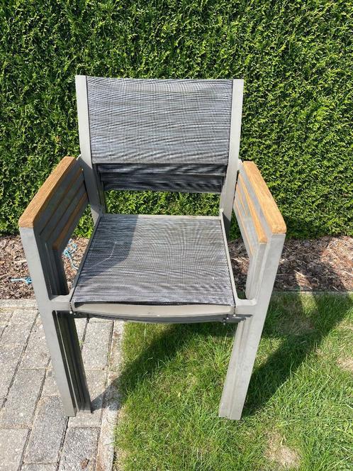 4 x Tuinstoelen, Tuin en Terras, Tuinstoelen, Gebruikt, Stapelbaar, Ophalen