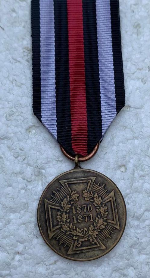 Medaille, Herinneringsmedaille Frans-Duitse Oorlog 1870-1871, Verzamelen, Militaria | Algemeen, Landmacht, Lintje, Medaille of Wings