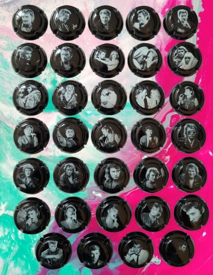 34 JOHNNY HALLYDAY champagnecapsules, Verzamelen, Overige Verzamelen, Verzenden