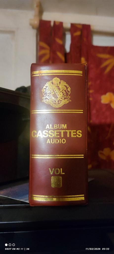 Rangement cassette audio en cuir en forme de livre(rare), TV, Hi-fi & Vidéo, Walkman, Discman & Lecteurs de MiniDisc, Enlèvement ou Envoi