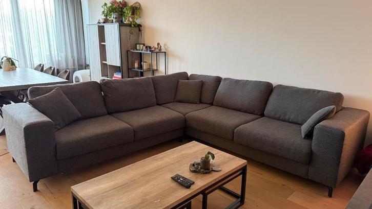 Grijze Hoekzetel te koop, Huis en Inrichting, Zetels | Complete zithoeken, Gebruikt, Stof, Ophalen