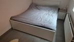 2 persoonsbed Ikea wit (160x200cm) + 2 lattenbodems +matras, Ophalen, Gebruikt, Wit