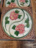 8 vintage keramieken tegel met bloemenmotief *Belca*, Ophalen of Verzenden