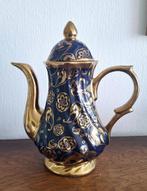 Vintage  blauwe kobalt  koffie/theepot met goud afgewerkt, Antiek en Kunst, Ophalen of Verzenden