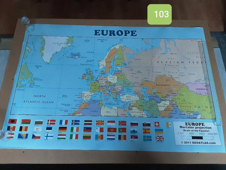 grote poster kaart europa, Collections, Posters & Affiches, Neuf, Enlèvement ou Envoi