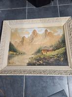 Peinture à l’huile paysage de montagne signé, Antiquités & Art