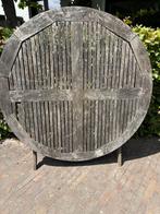 Ronde Houten tuintafel, Tuin en Terras, Tuintafels, Ophalen, Gebruikt, Rond, Hout