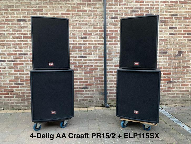 4-Delige Professionele Audioset AA Craaft, ELP115SX + PR15/2, Audio, Tv en Foto, Luidsprekerboxen, Zo goed als nieuw, Front, Rear of Stereo speakers