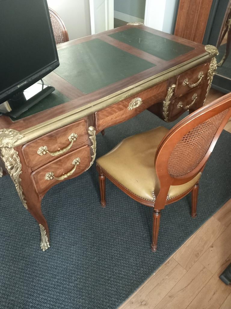 Bureau baroque marqueterie, Antiquités & Art, Antiquités | Meubles | Tables, Enlèvement