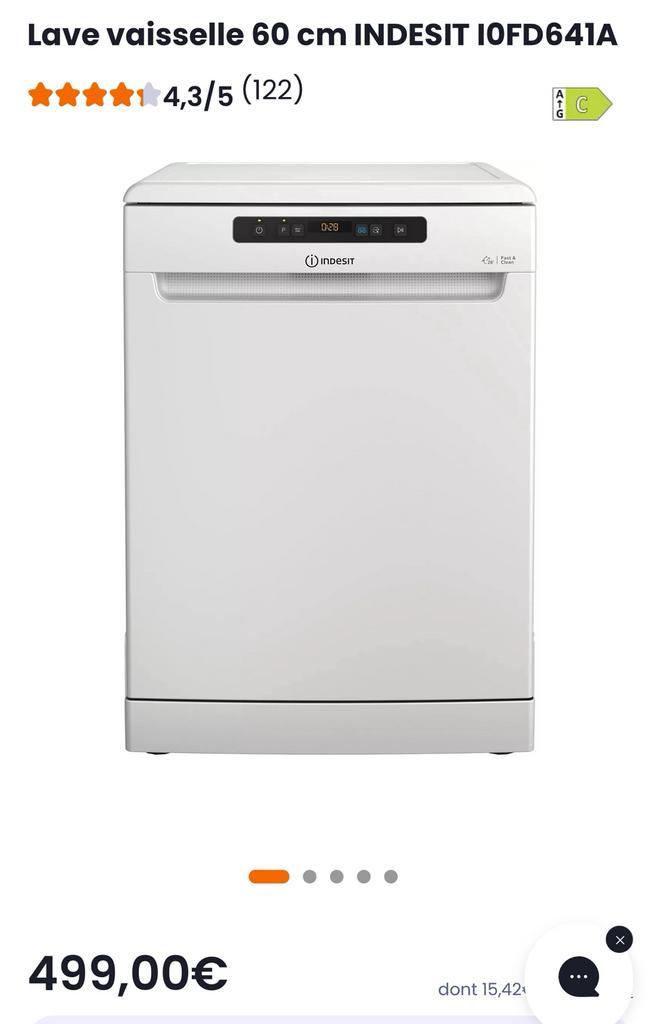 Lave-vaisselle Indesit I0FD641A – 60 cm – 14 couverts, Electroménager, Réfrigérateurs & Frigos, Comme neuf, Enlèvement
