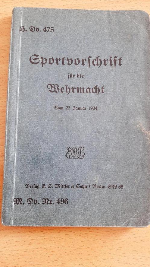 H.DV.475 Sportvorschrift für die Wehrmacht (allemand 1934), Collections, Objets militaires | Seconde Guerre mondiale, Armée de terre