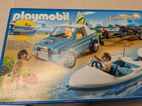 speedboot met jeep Playmobil summerfun 6864, Kinderen en Baby's, Speelgoed | Playmobil, Gebruikt, Complete set, Ophalen