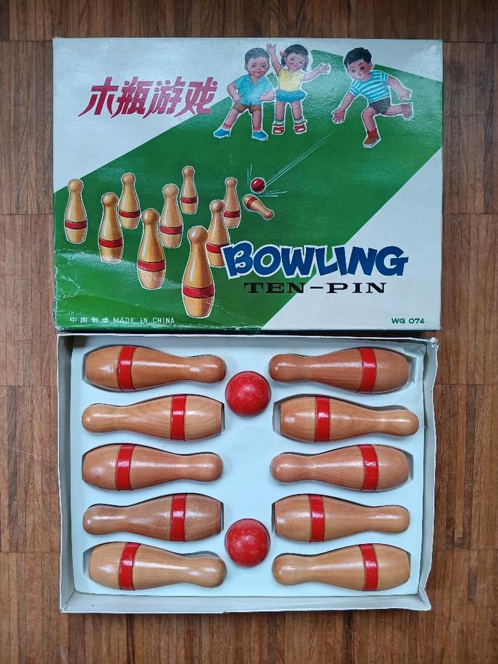 Vintage houten kegelspel, Antiquités & Art, Antiquités | Jouets, Enlèvement ou Envoi